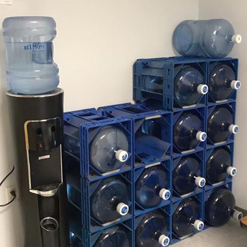 Water gallons placed in a corner