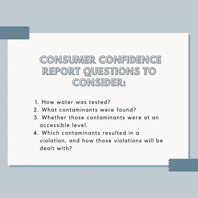 Consumer confidence report question to consider